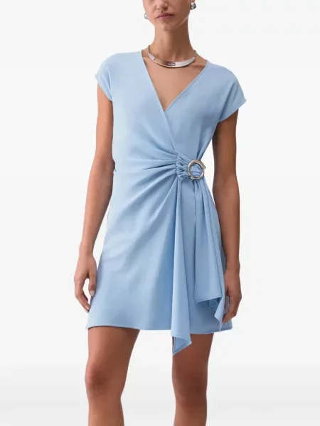 Sukienka mini Liu Jo z dekoltem w serek niebieska