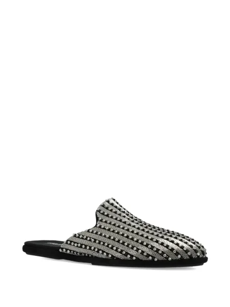 Papuci tip mules Dolce & Gabbana cu strasuri negru