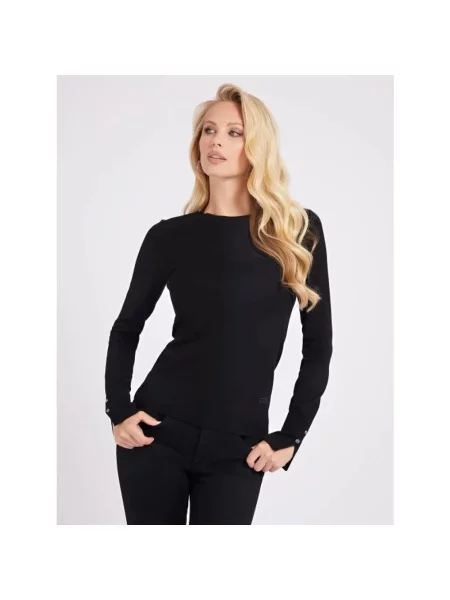 Lniane jeansy Guess czarne