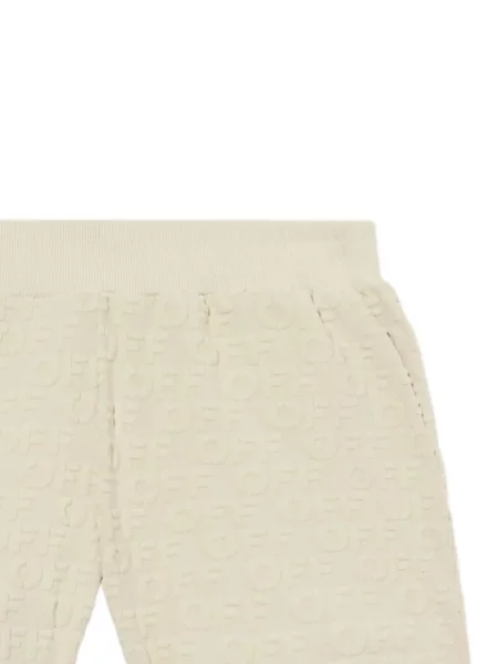 Pantaloni scurți Off-white din material terry cu autograf alb