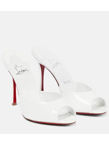 Usnjene lakirane mules Christian Louboutin bela
