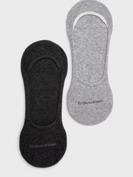 Чорапи Calvin Klein 2 чифта мъжки сиво