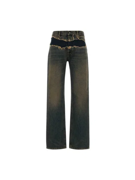 Jeansy Maison Margiela z przetarciami niebieskie