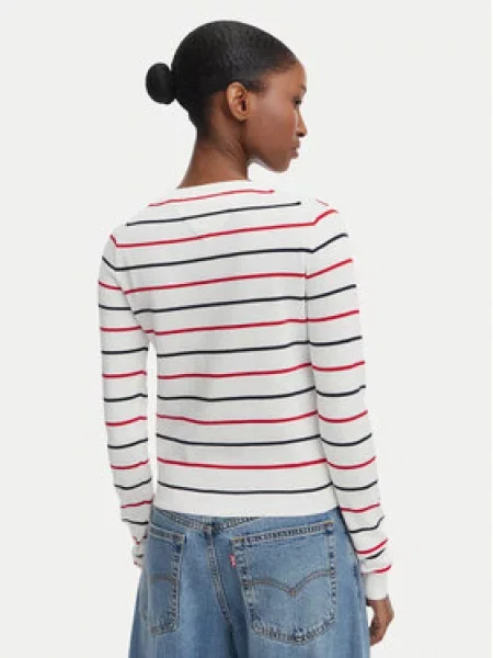 Tommy Jeans Kardigan ESSENTIAL námořnická modř / červená bílá