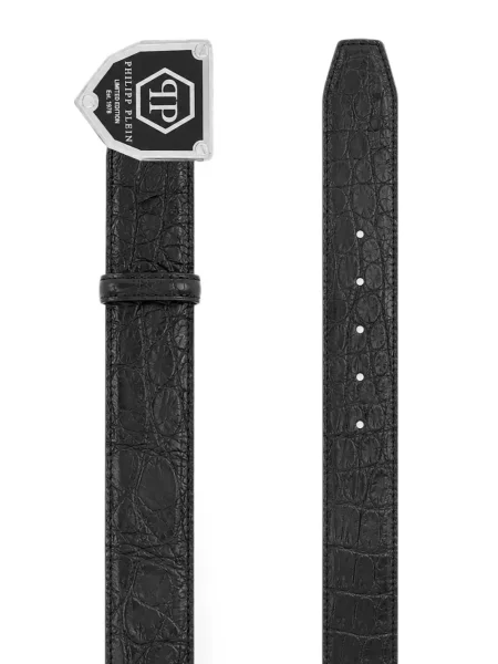 Cu centură curea Philipp Plein din piele negru