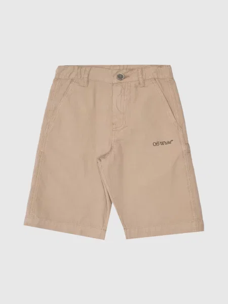 Дитячі шорти кольору хакі з логотипом Off-white