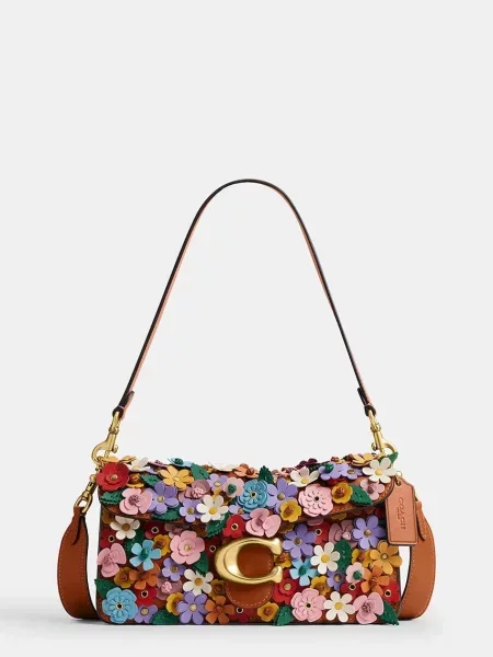 Coach klasična torbica usnjena Floral Applique Tabby 26