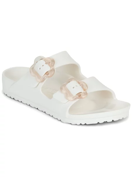 Natikače Birkenstock s cvjetnim printom sa kopčom bijela