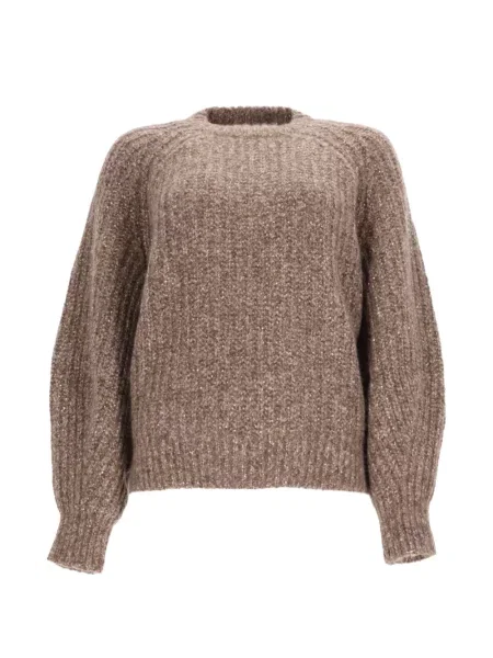 Pulover Brunello Cucinelli cu paiete maro
