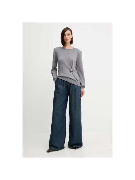 Sweter Simona Corsellini wełniany szary