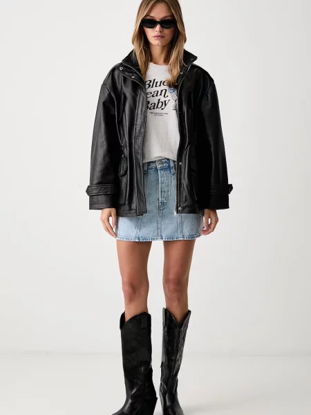 Levi's fustă din denim SEAMED ICON albastru