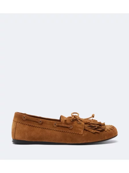 Loaferke Isabel Marant z obrobami iz semiša rjava