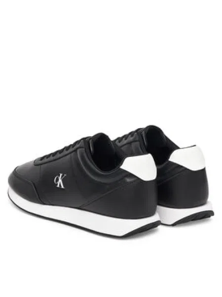 Pánske tenisky Calvin Klein Retro Runner Essential Leather black/bright white čierna