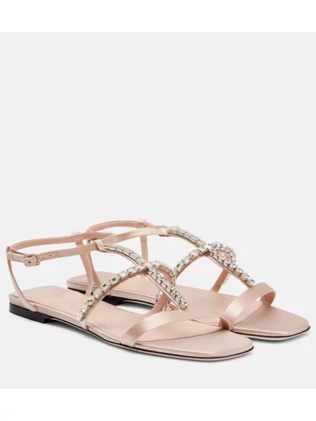 Sandale Jimmy Choo din piele de cristal roz