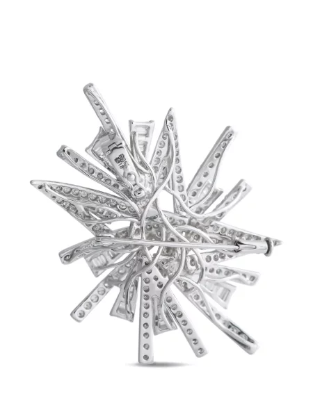Diamant brosa Lb Exclusive cu imprimeu geometric argintiu
