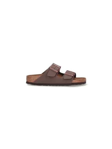 Klapki Birkenstock skórzane brązowe