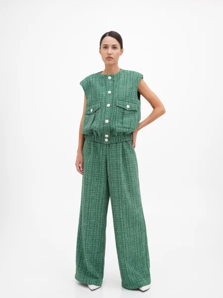 Жилет класичний a LOT віскоза/поліестер зелений