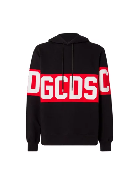 Bluza z kapturem Gcds w paski z logo czarna