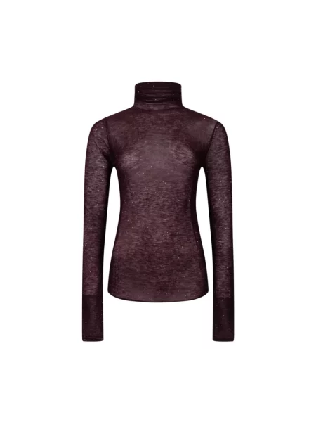 Sweter z golfem Pinko fioletowy