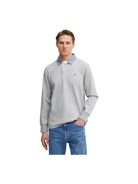 Gant longsleeve gładki szary