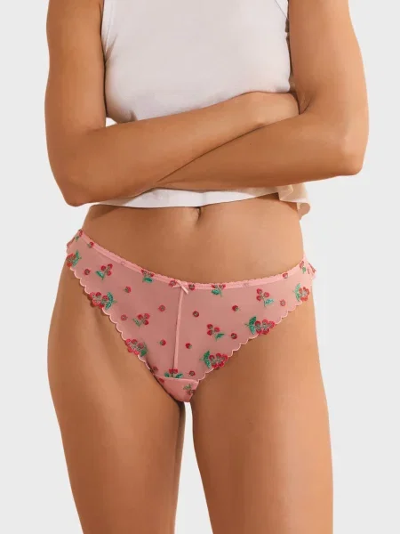 Стрінги Etam з принтом рожеві
