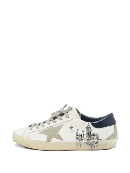 Sneakerși Golden Goose Superstar cu șireturi din dantelă alb
