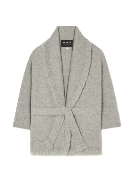 Gulerat cardigan Alanui cu franjuri gri