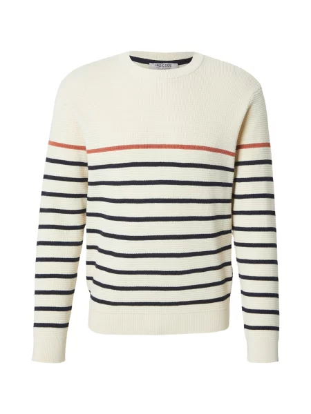 INDICODE JEANS Pulover Mars bleumarin / portocaliu homar / murdar alb