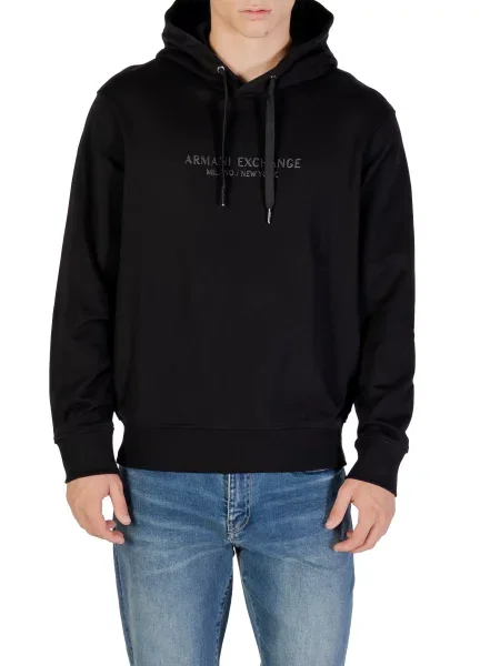 Hoodie Armani s kapuco črna