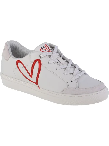 Szív mintás street félcipő Skechers fehér
