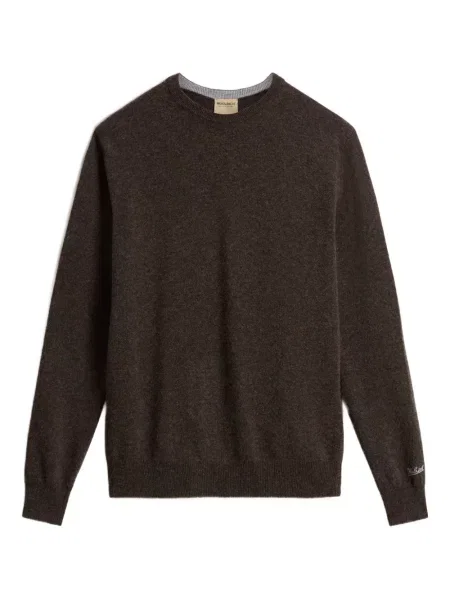 Pulover Woolrich cu decolteu rotund maro