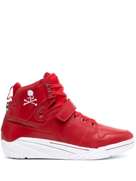 Sneakerși Mastermind World din piele cu imagine roșu