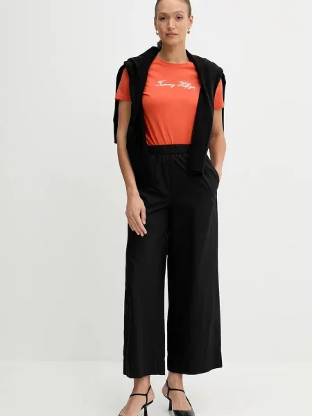 Tommy Hilfiger Spodnie Kobiety jednolity 34 czarny