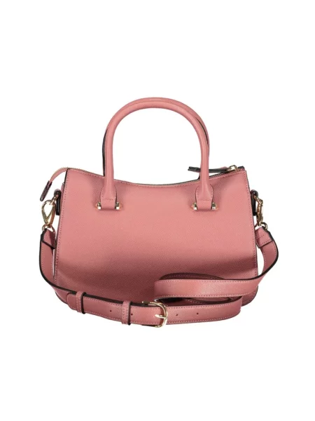 Torebka skórzana Valentino Bags skórzana różowa