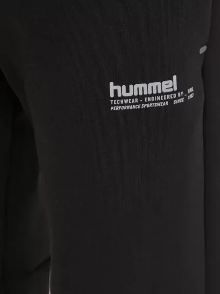 Trčanje hlače Hummel s printom s vezicama crna