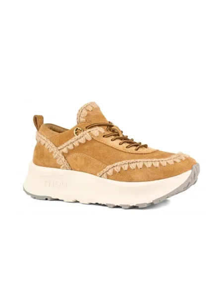 Sneakersy Mou zamszowe wsuwane brązowe