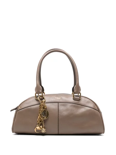 Geantă shopper Chloé din piele maro