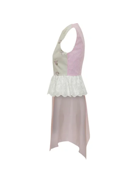 Bluzka Msgm w paski asymetryczna różowa