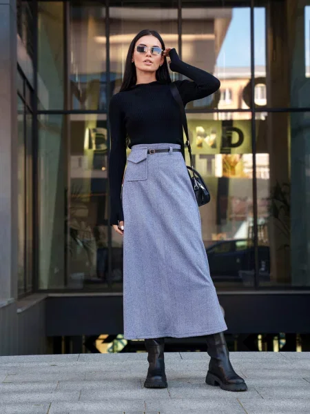 Jadone Fashion Спідниця максі Spidnytsya_Flari_sir сірий