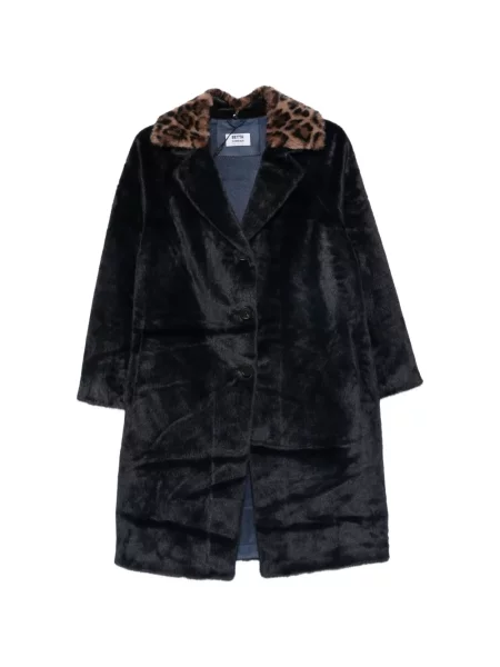 Gulerat palton de blană Betta Corradi cu imagine cu model leopard albastru