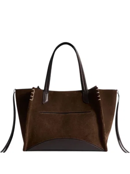 Geantă shopper Jw Anderson din piele de căprioară maro