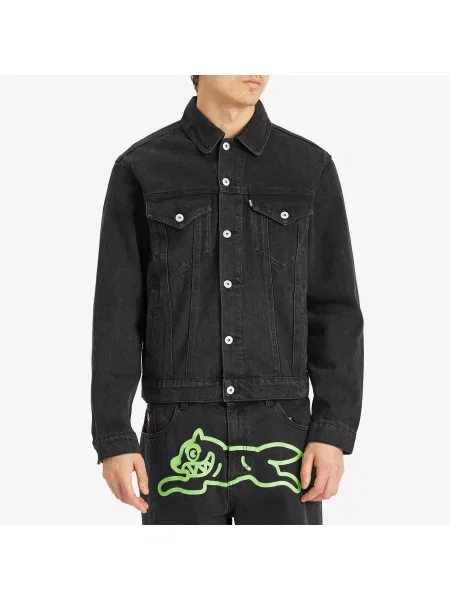 ICECREAM Kurtki Mężczyzna XL Denim Biegacz Denim Trucker Kurtka czarny