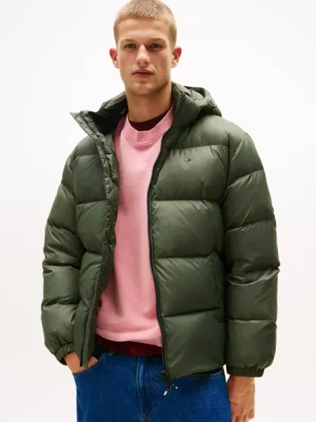 Tommy Jeans Geacă din puf Essential verde