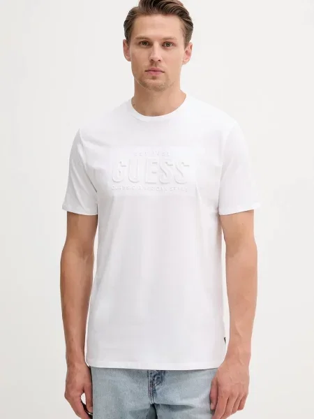 Тениска Guess с принт бяло