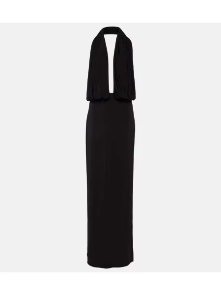 Rochie Magda Butrym din jerseu drapată cu gât halter negru