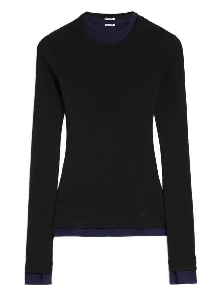 Tricou Jil Sander de lână negru
