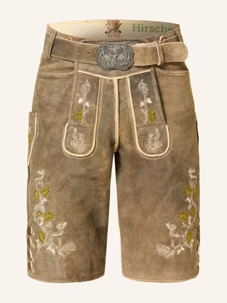 Hirscher Kožené Krojové Kalhoty Freising velbloudí