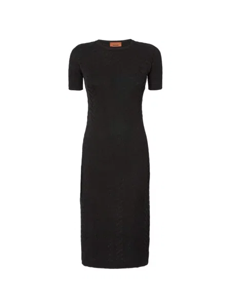 Krótka sukienka mini Missoni w jodełkę garniturowa czarna