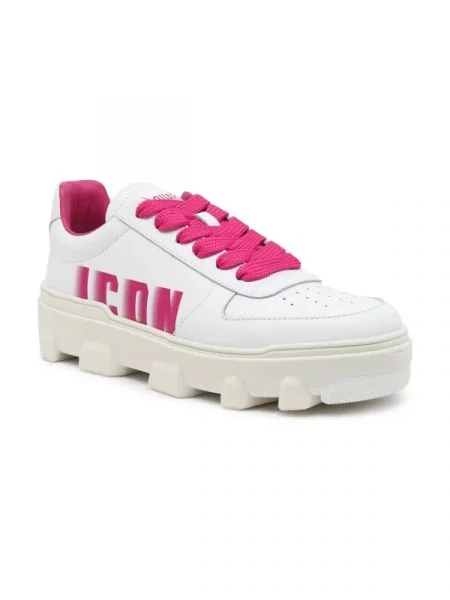 De piele sneakers alb