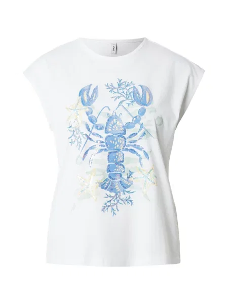 ONLY Tricou ONLELA albastru / galben deschis / verde deschis alb